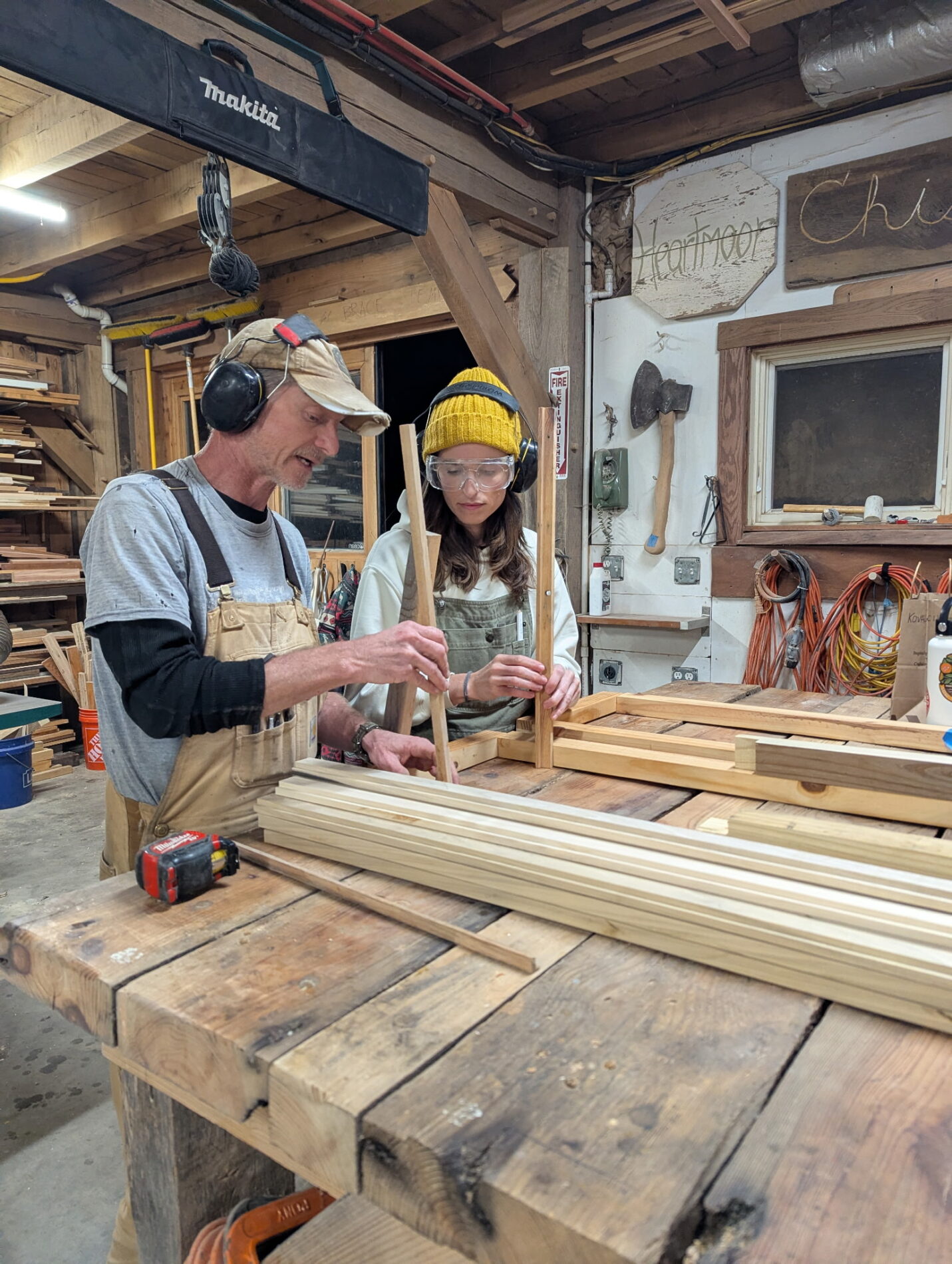 woodworking instructor sharing knowledge